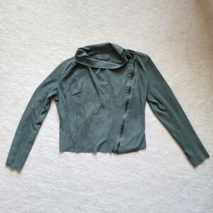 BLANK NYC Sage Green Vegan Suede Jacket - Women's Medium
